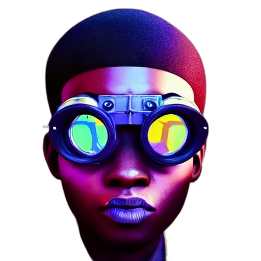 face, mask, robot, 3d render transparent PNG cut-out