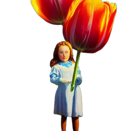flower, umbrella, staff, dress transparent PNG cut-out