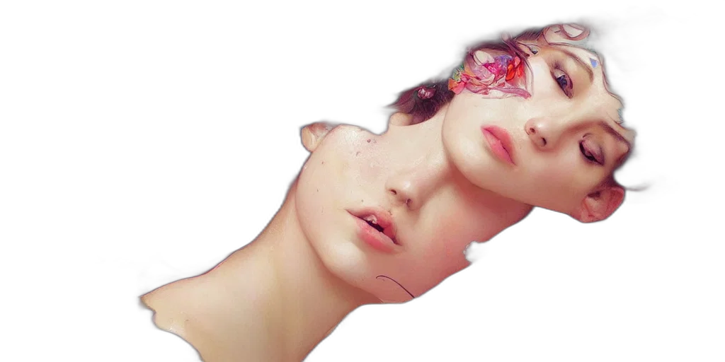 face, mask, hair, jewelry transparent PNG cut-out