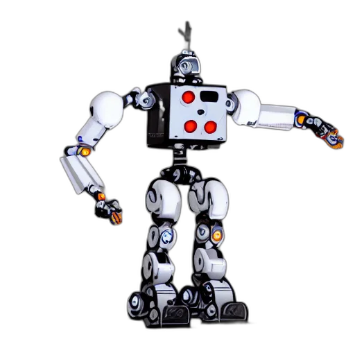 robot, 3d render, concept art, pixel art transparent PNG cut-out