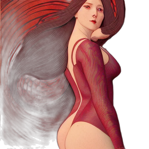 dress, hair, fantasy art, photorealistic transparent PNG cut-out
