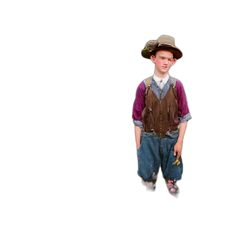 hat, staff, jacket, face transparent PNG cut-out