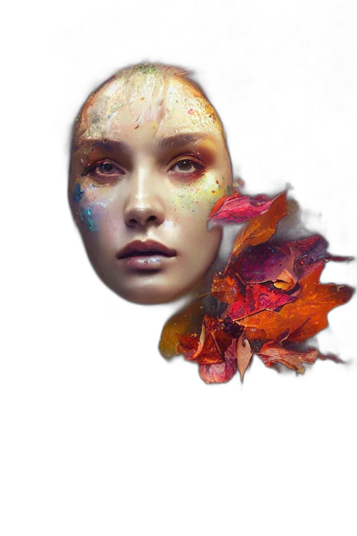 face, mask, crown, fantasy art transparent PNG cut-out
