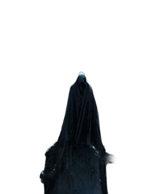 dress, jacket, creature, staff transparent PNG cut-out