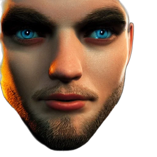 face, mask, photorealistic, 3d render transparent PNG cut-out