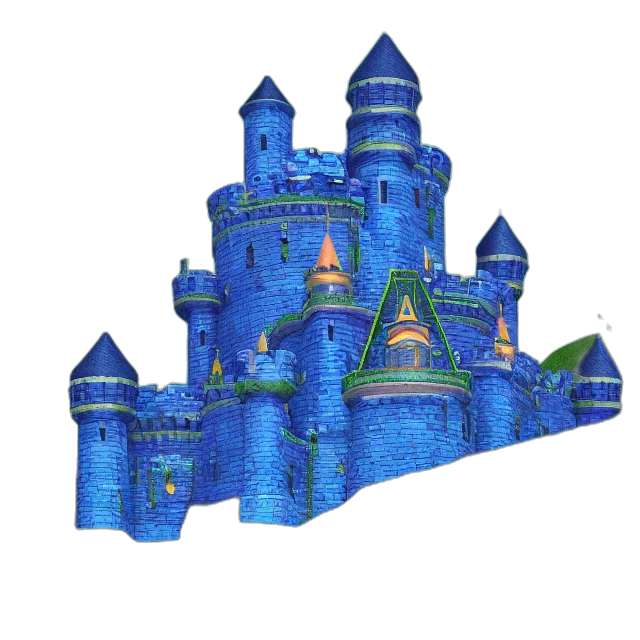 crown, building, 3d render, pixel art transparent PNG cut-out