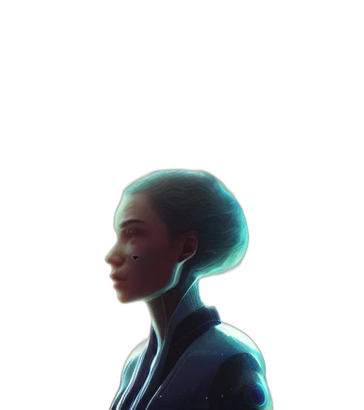 face, jacket, robot, staff transparent PNG cut-out