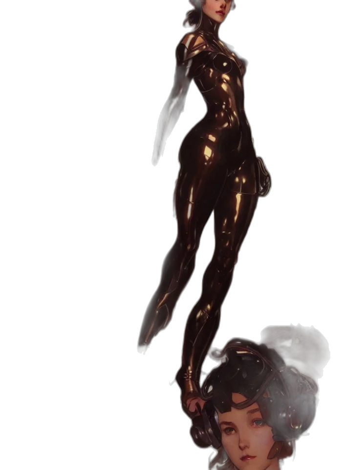 creature, robot, dress, staff transparent PNG cut-out