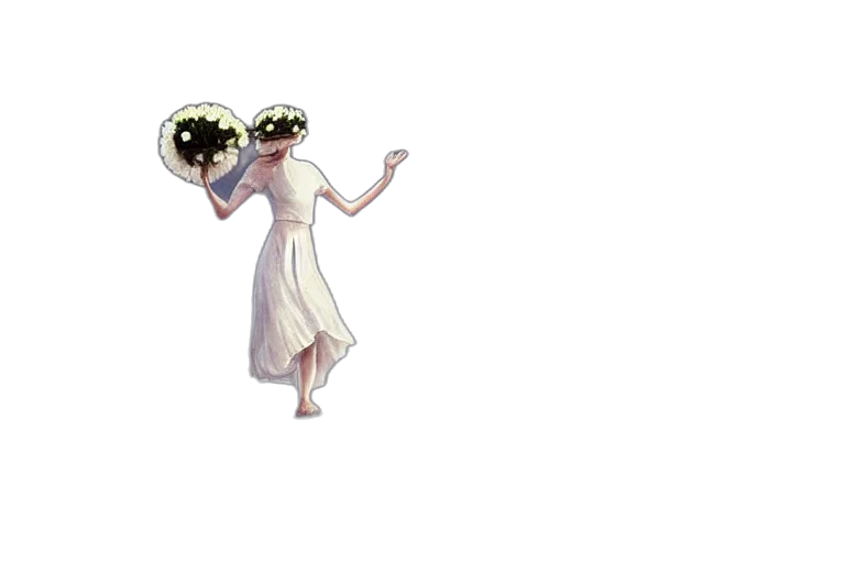 creature, dress, staff, mask transparent PNG cut-out