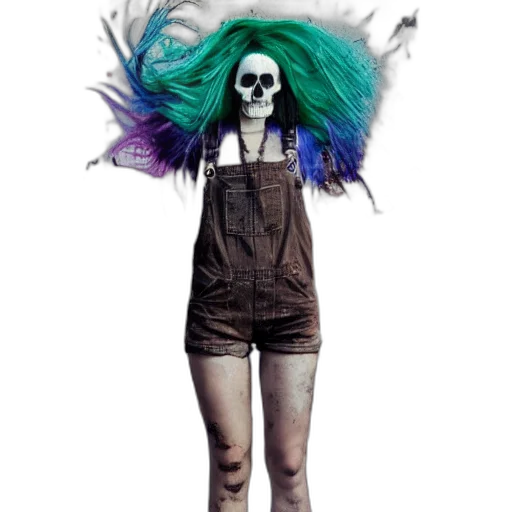 hair, dress, mask, creature transparent PNG cut-out