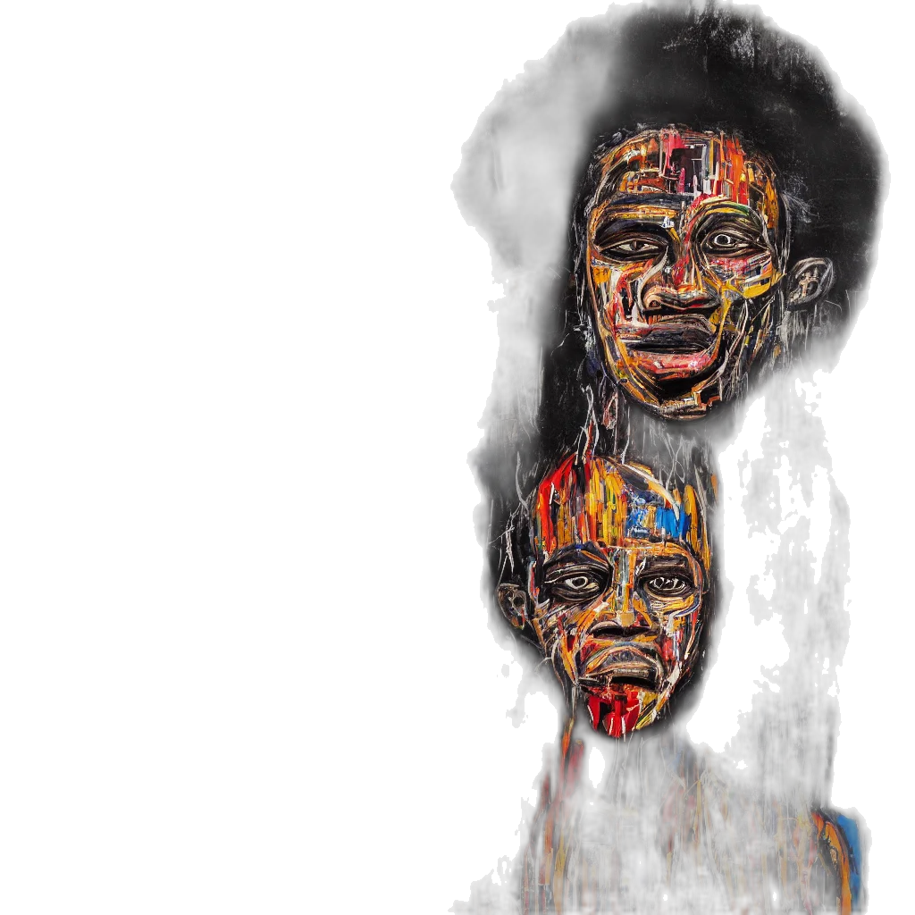 face, mask, crown, hair transparent PNG cut-out