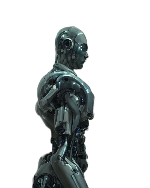 robot, 3d render, concept art, cyberpunk transparent PNG cut-out