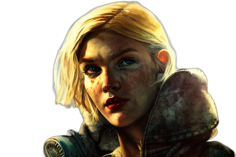 face, jacket, weapon, staff transparent PNG cut-out