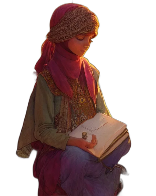 face, hat, jewelry, staff transparent PNG cut-out