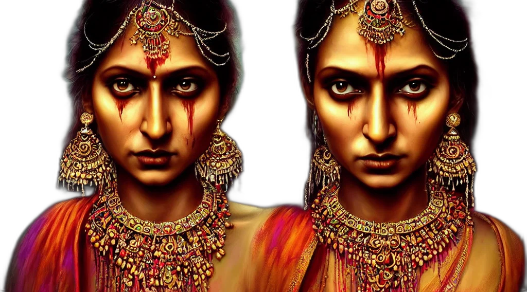 jewelry, face, photorealistic, oil painting transparent PNG cut-out