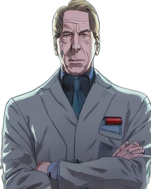 staff, jacket, face, comic book art transparent PNG cut-out