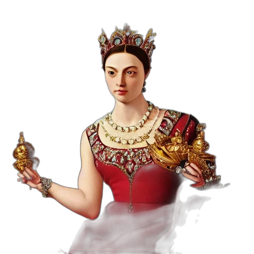 crown, jewelry, staff, face transparent PNG cut-out