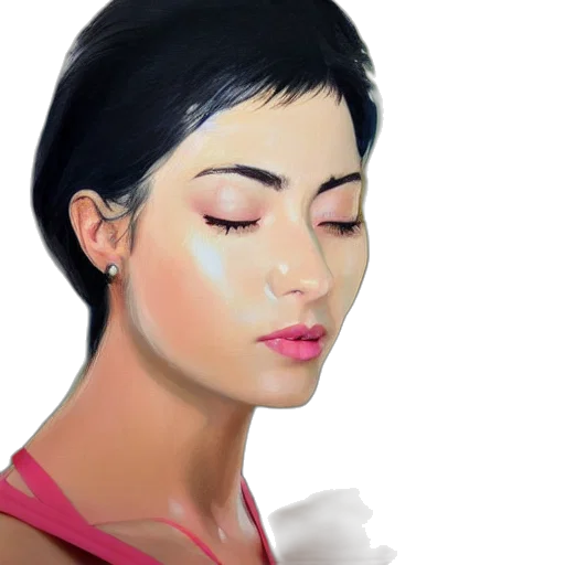 face, jewelry, photorealistic, oil painting transparent PNG cut-out