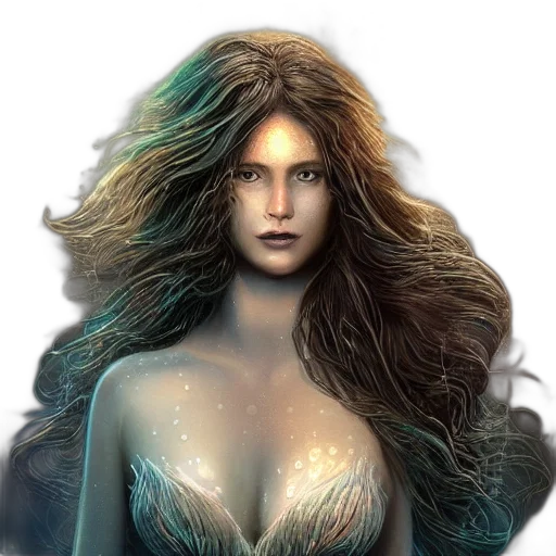 hair, fantasy art, concept art, photorealistic transparent PNG cut-out