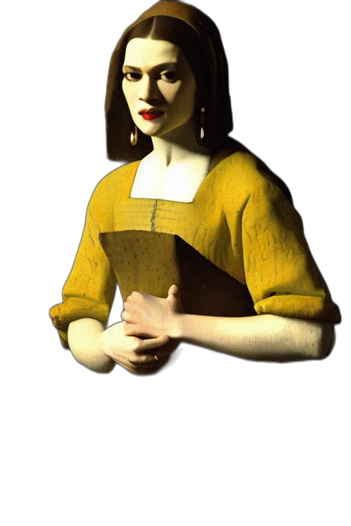 dress, jewelry, face, staff transparent PNG cut-out