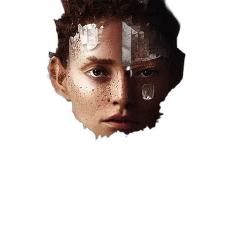 face, mask, robot, hair transparent PNG cut-out