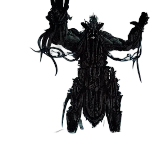 creature, mask, staff, hair transparent PNG cut-out