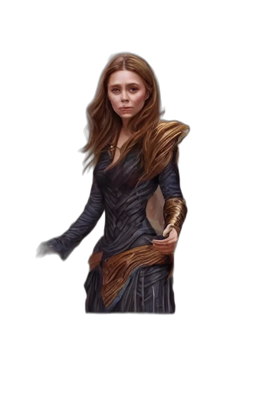 dress, staff, face, fantasy art transparent PNG cut-out