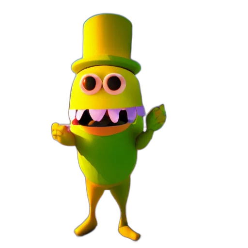 hat, staff, creature, robot transparent PNG cut-out