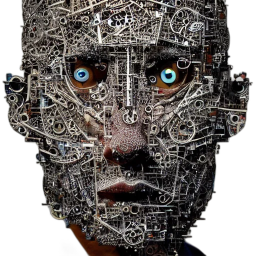 robot, face, mask, cyberpunk transparent PNG cut-out