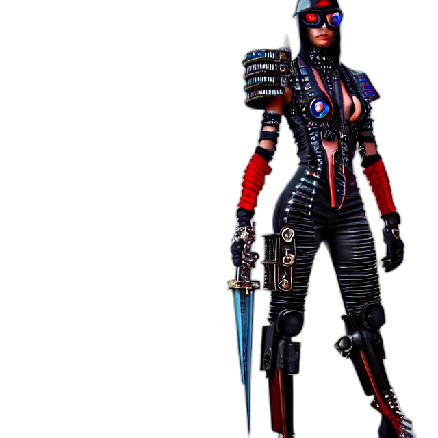 weapon, concept art, cyberpunk, 3d render transparent PNG cut-out