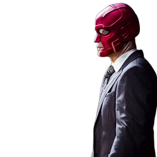 mask, concept art, comic book art, red transparent PNG cut-out