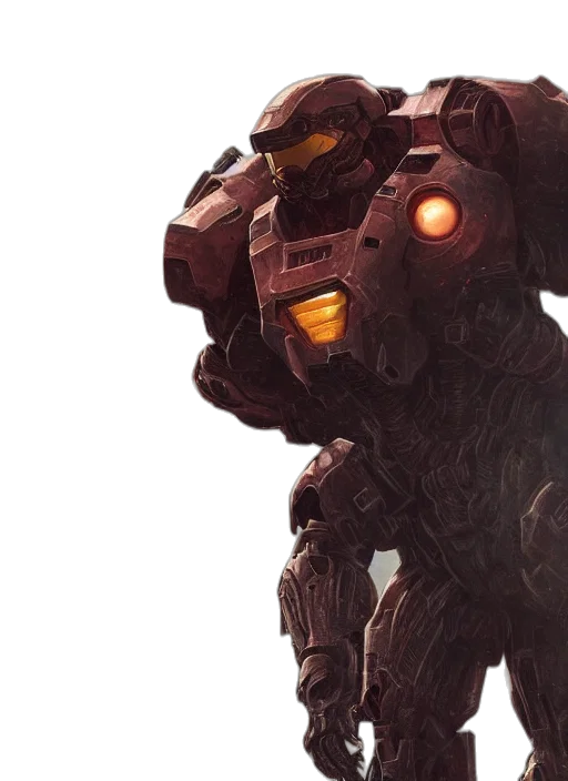 robot, face, weapon, concept art transparent PNG cut-out