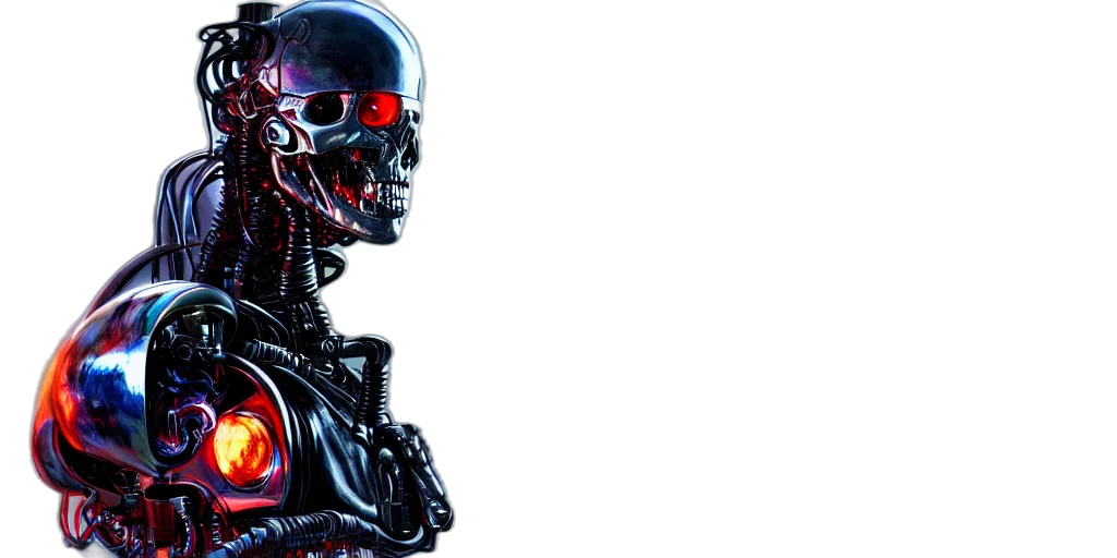 robot, cyberpunk, terminator, chrome transparent PNG cut-out
