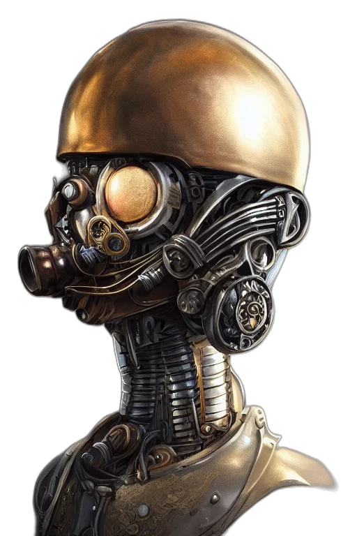 robot, mask, face, concept art transparent PNG cut-out