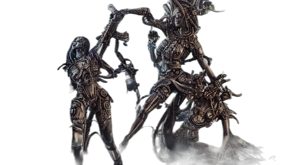 robot, creature, staff, weapon transparent PNG cut-out