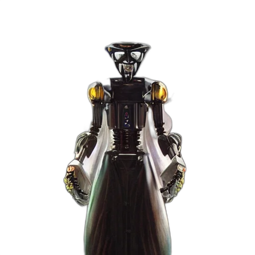 robot, staff, sword, dress transparent PNG cut-out