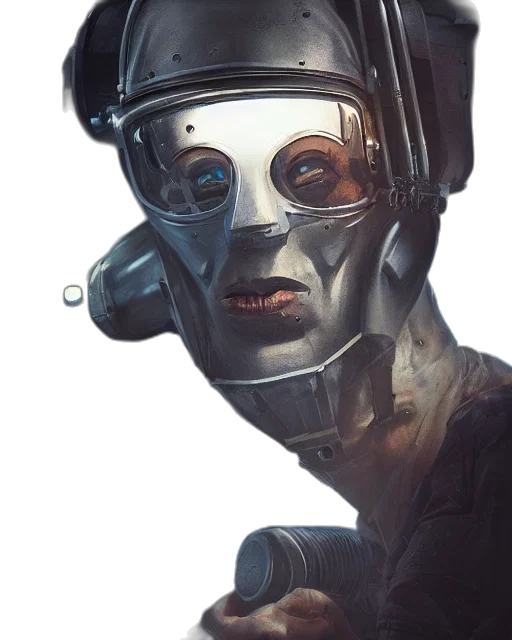 robot, face, mask, creature transparent PNG cut-out