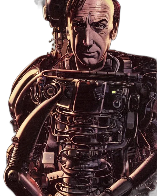 robot, face, weapon, comic book art transparent PNG cut-out