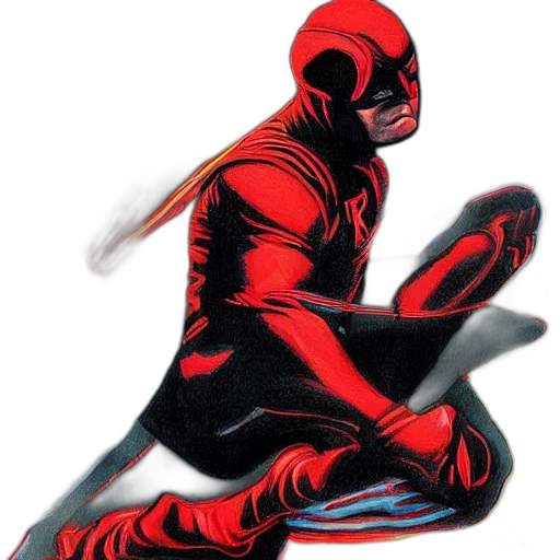 mask, comic book art, concept art, red transparent PNG cut-out
