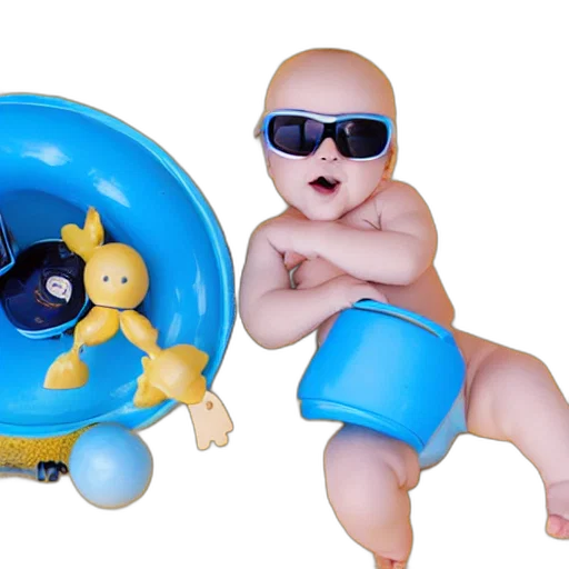 3d render, photorealistic, underwater, cute transparent PNG cut-out