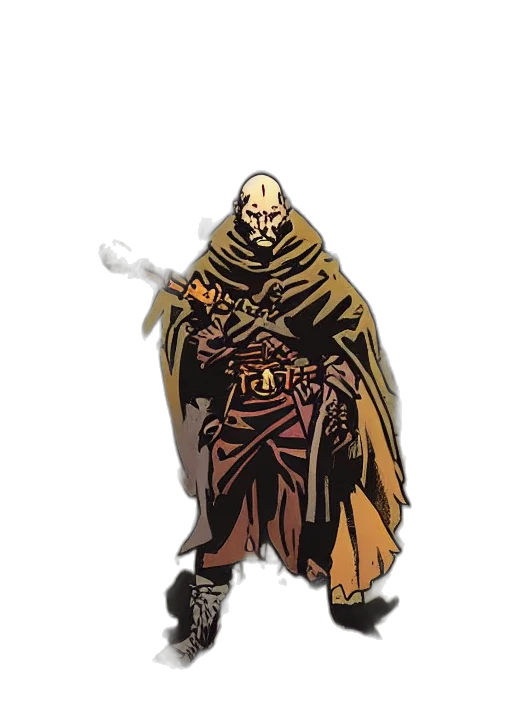 staff, mask, jacket, weapon transparent PNG cut-out