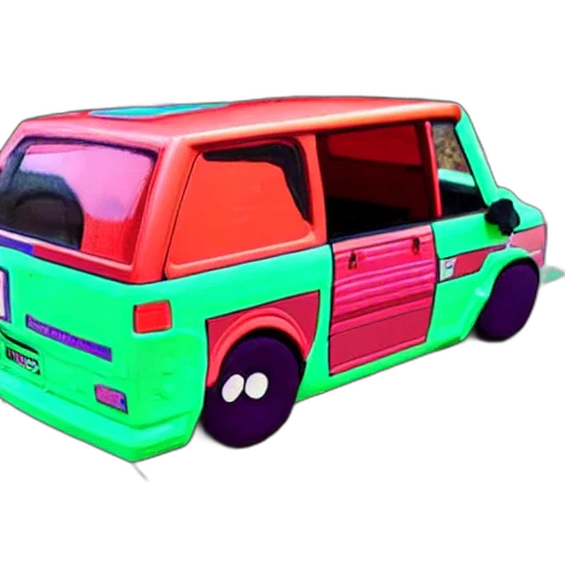 car, 3d render, vaporwave, concept art transparent PNG cut-out