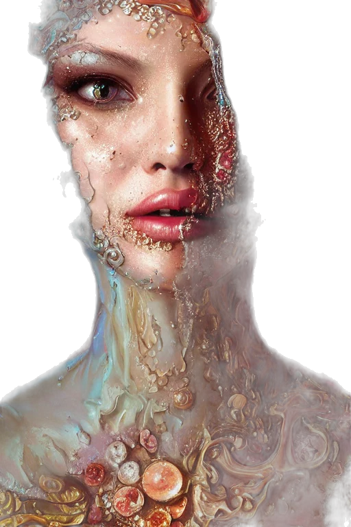 face, mask, hair, jewelry transparent PNG cut-out