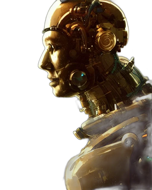 robot, face, crown, concept art transparent PNG cut-out