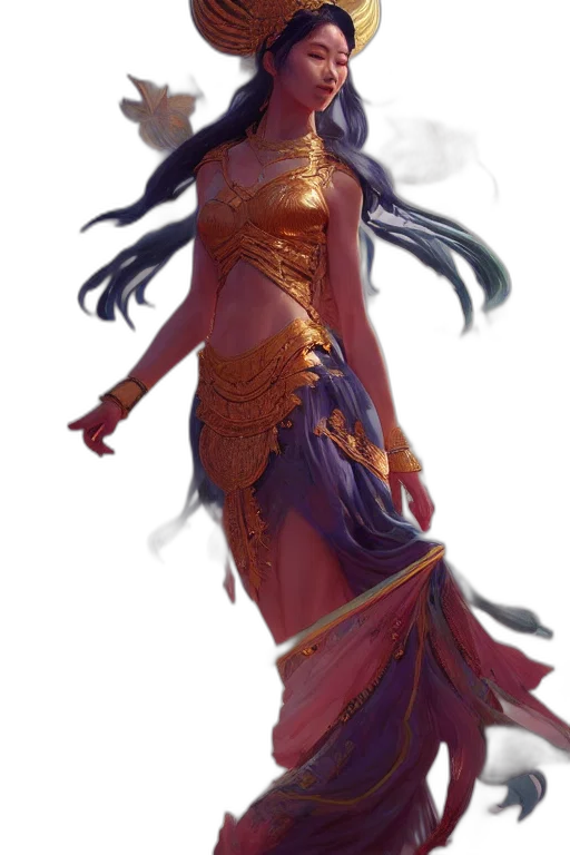 dress, sword, staff, dragon transparent PNG cut-out