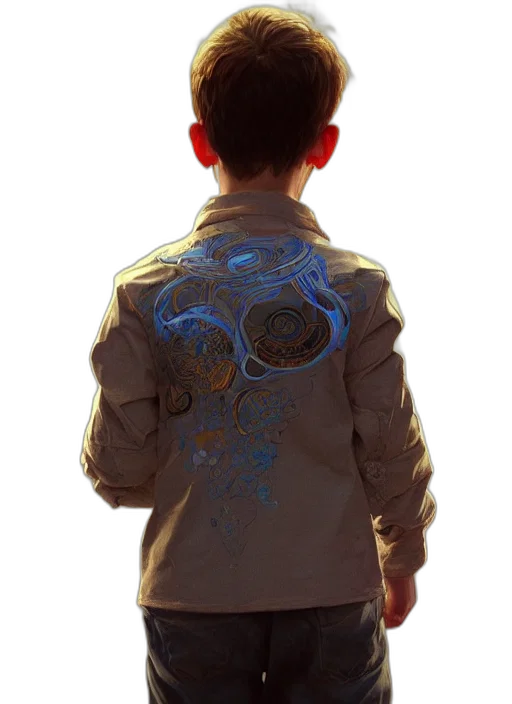 jacket, robot, staff, cyberpunk transparent PNG cut-out