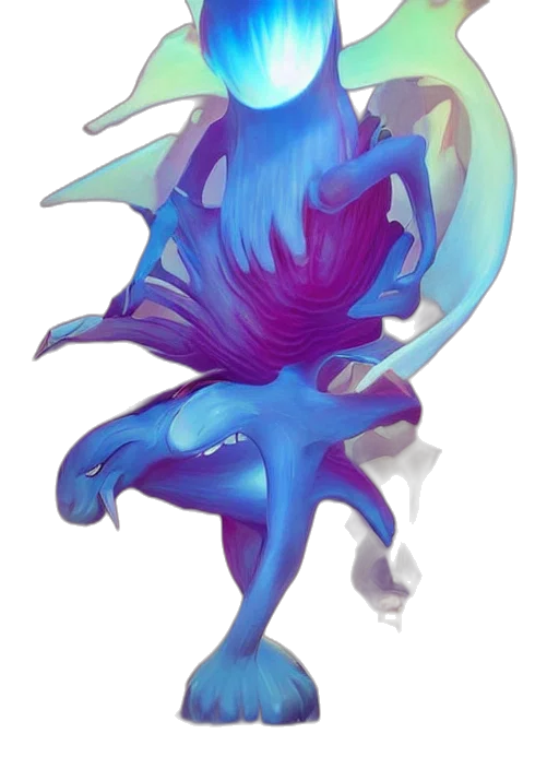 dragon, creature, staff, fantasy art transparent PNG cut-out