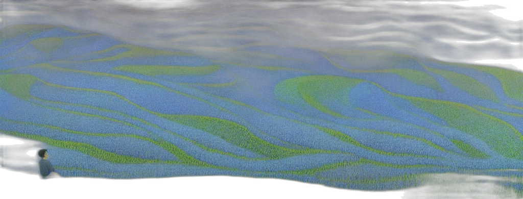 hair, 3d render, underwater, fog transparent PNG cut-out