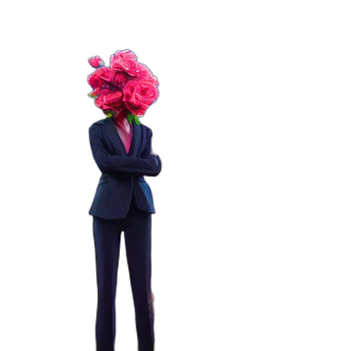 mask, flower, hat, jacket transparent PNG cut-out