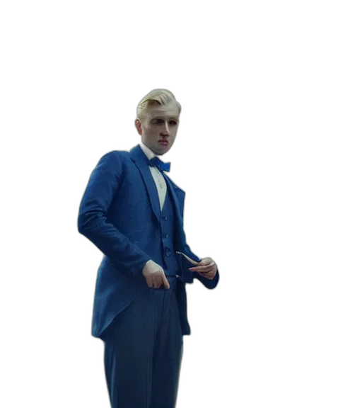 jacket, staff, creature, robot transparent PNG cut-out